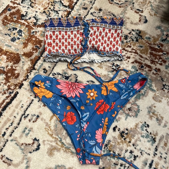 Zaful Swim Zaful Bandeau High Leg Bikini Poshmark